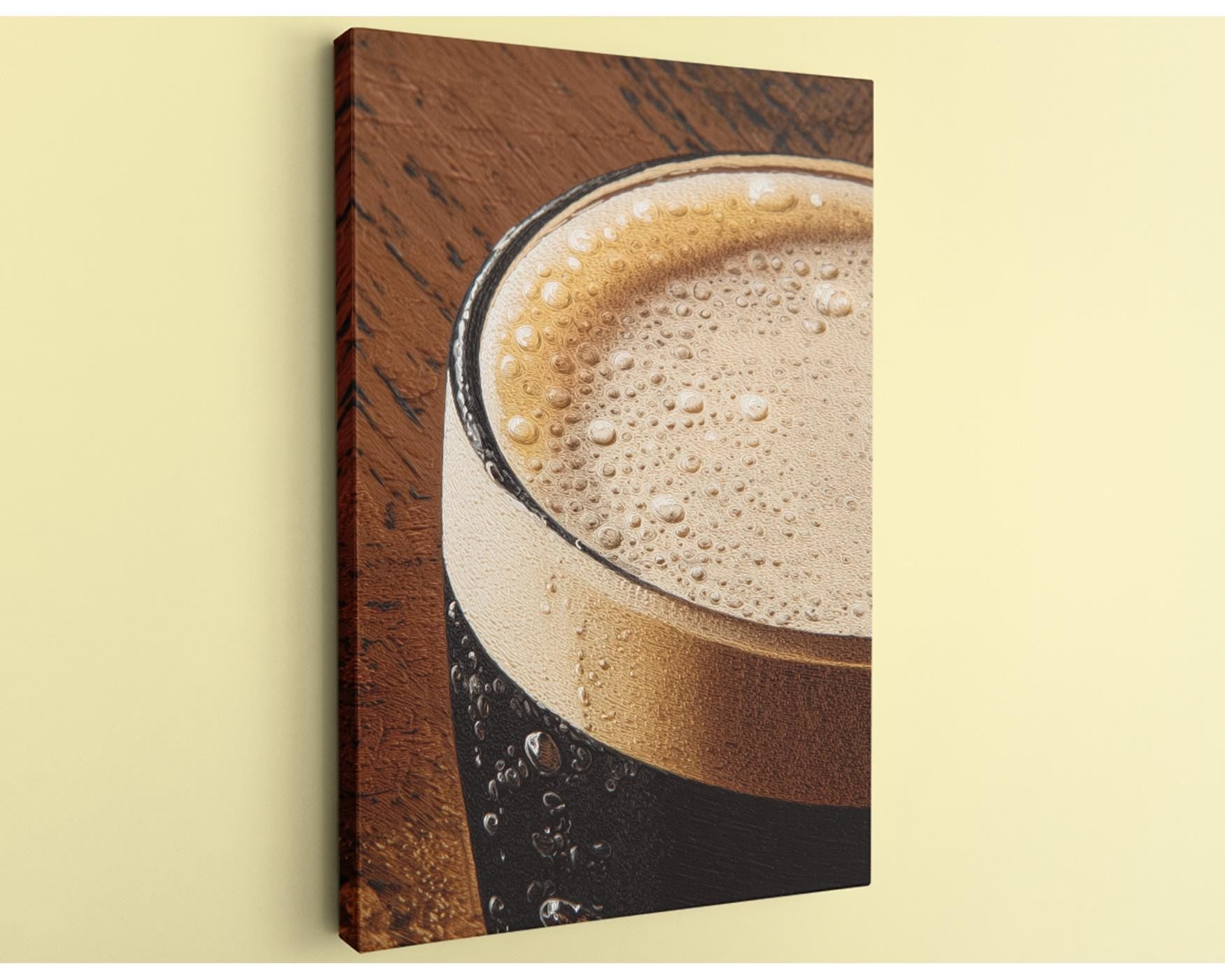 A close-up view of a glass of beer with a foamy head, set against a wooden surface.