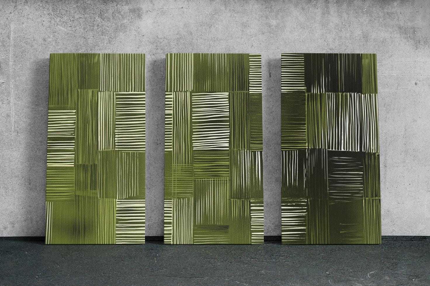 a couple of paintings that are on a wall