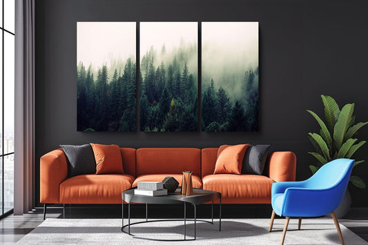 a living room with a couch and two chairs