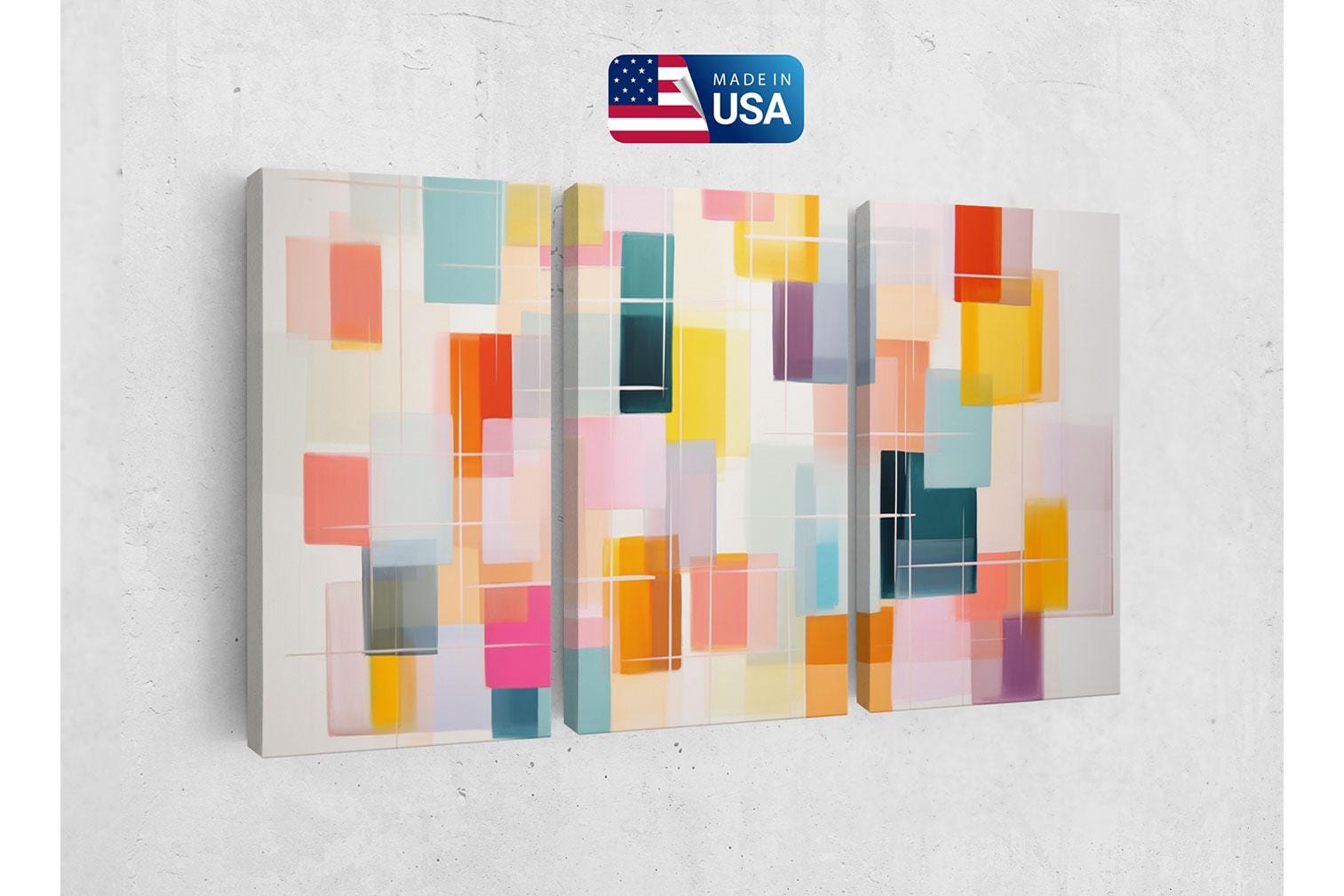 a wall mounted art piece on a wall