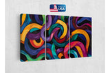a painting of a multicolored swirl on a wall