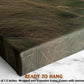 a close-up view of a textured surface, possibly a canvas or a wooden frame, with a text overlay that reads &quot;READY TO HANG&quot; and provides dimensions, stating &quot;Depth of 1.5 inches - Wrapped over a wooden frame - Comes with sawtooth hanger&quot;.