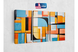 a painting on a wall with a us flag in the background