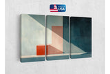 a painting on a wall with a us flag above it
