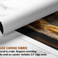 The image is a rolled canvas fabric, which is a type of canvas material used for creating posters or wall art. It is described as a tube-delivered fabric, which means it is delivered in a tube and requires stretching before use. The fabric can be used as a poster and includes a 2.5&quot; edge area.