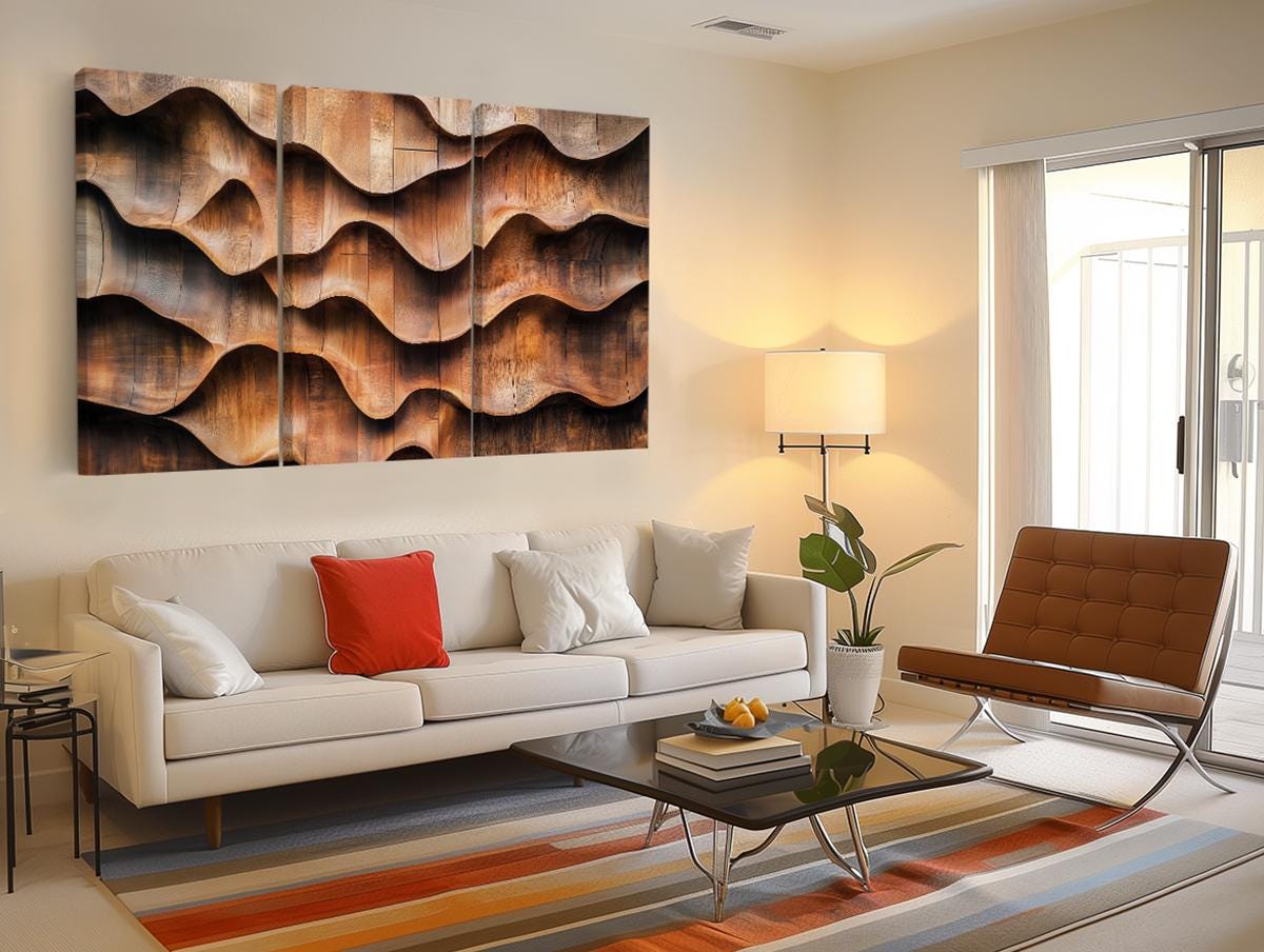a living room with a white couch and a coffee table