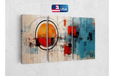 a painting on a wall with a us flag in the background
