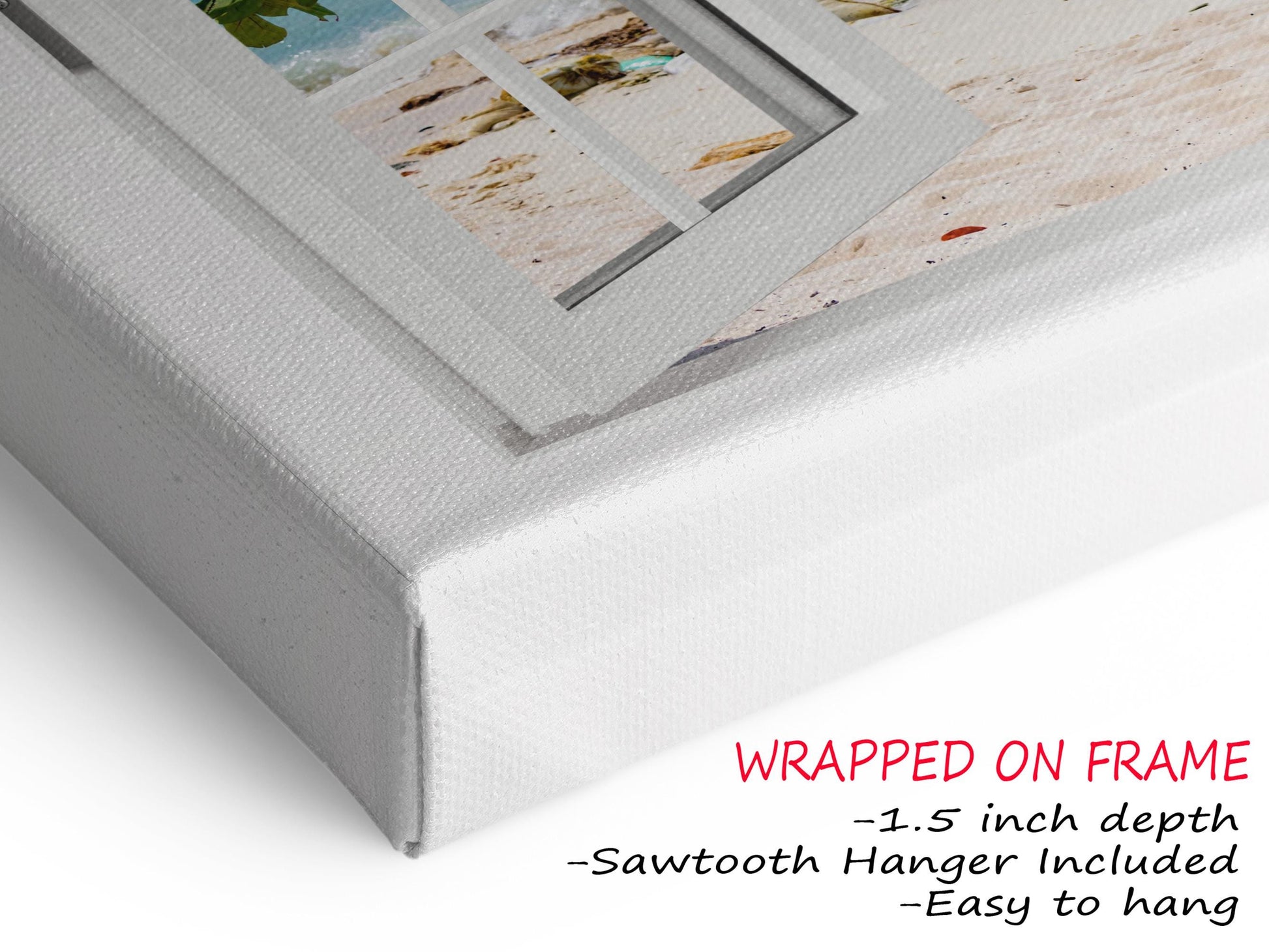 a close up of a mattress with a white frame