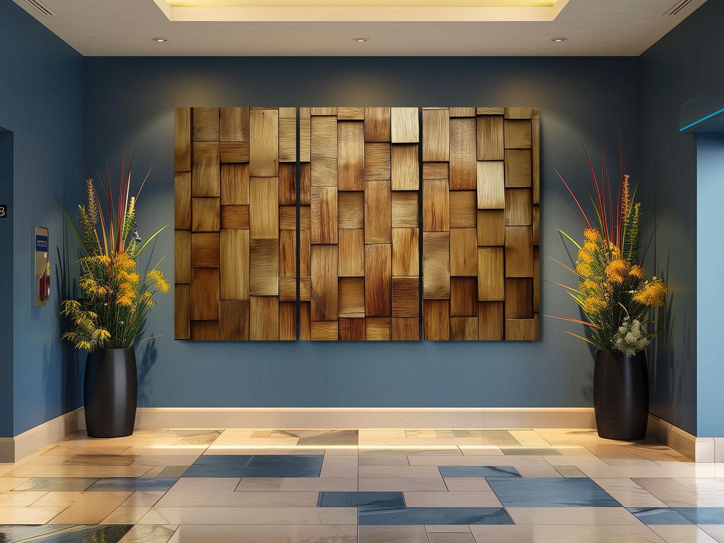 a painting on a wall in a room