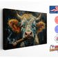 Highland Cow Canvas Print – Handmade Rustic Farm Animal Art on Fade Resistant Canvas
