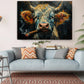 Highland Cow Canvas Print – Handmade Rustic Farm Animal Art on Fade Resistant Canvas