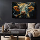 Highland Cow Canvas Print – Handmade Rustic Farm Animal Art on Fade Resistant Canvas