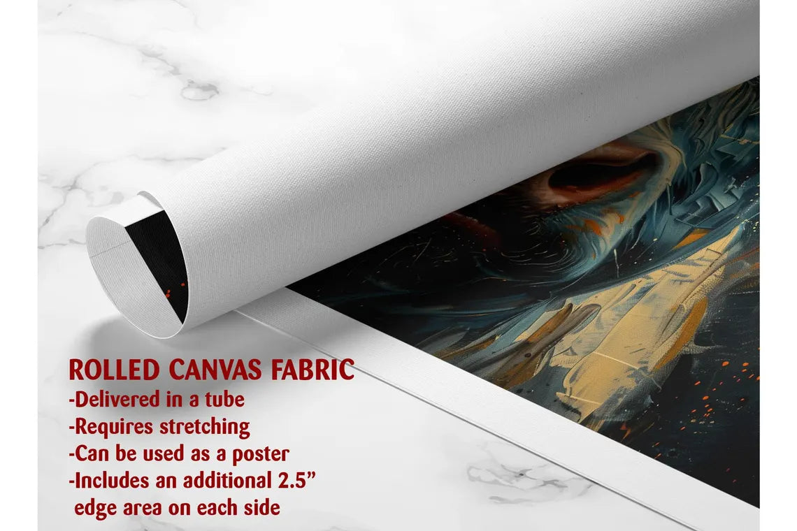 Highland Cow Canvas Print – Handmade Rustic Farm Animal Art on Fade Resistant Canvas