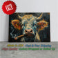 Highland Cow Canvas Print – Handmade Rustic Farm Animal Art on Fade Resistant Canvas