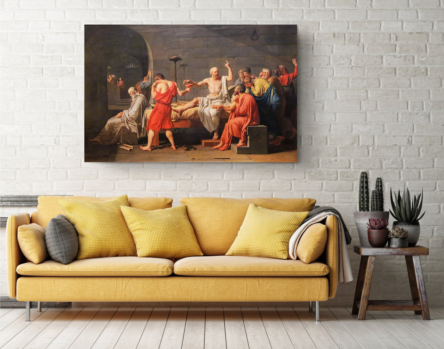 Death of Socrates Canvas | Museum-Quality Art Print by Jacques-Louis David - Ready to Hang