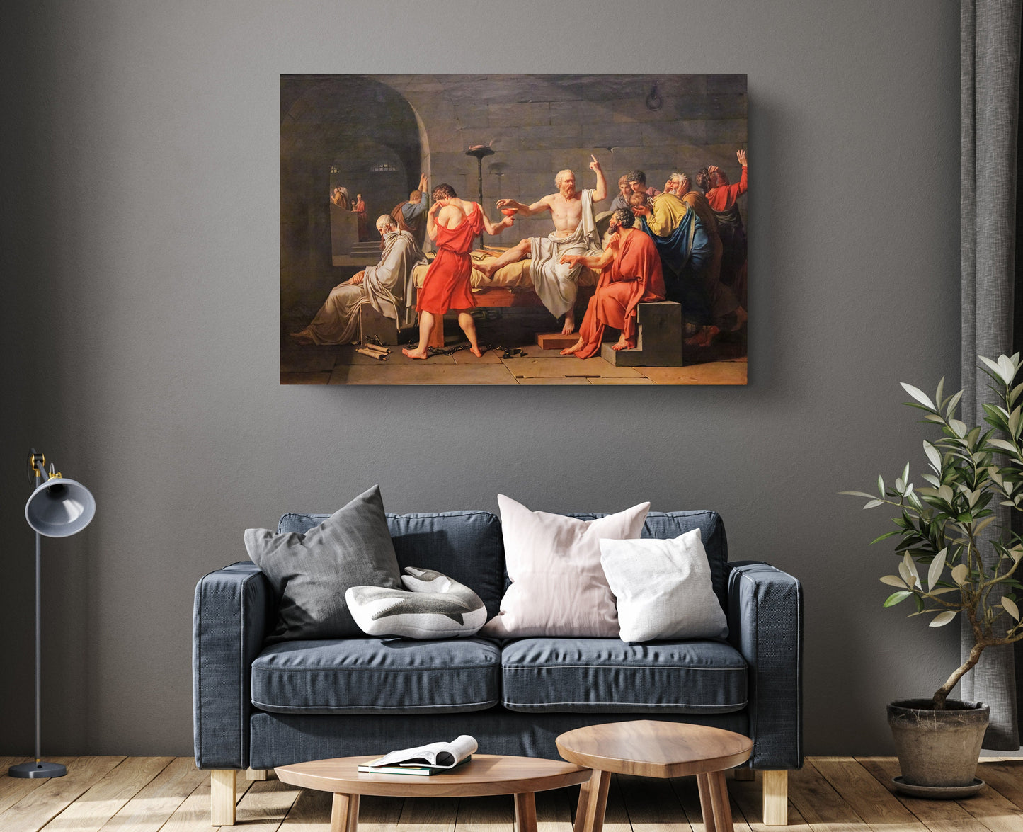 Death of Socrates Canvas | Museum-Quality Art Print by Jacques-Louis David - Ready to Hang