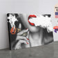 Canvas Wall Art - Sexy Lady Smoking Money Motivational Print with Red Lips