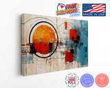 Abstract Canvas Print - Large Orange Blue Art | Modern Wall Art, Ready To Hang