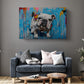 Bulldog Canvas Print - Motivational Dog Wall Art | Graffiti Art Print Ready to Hang