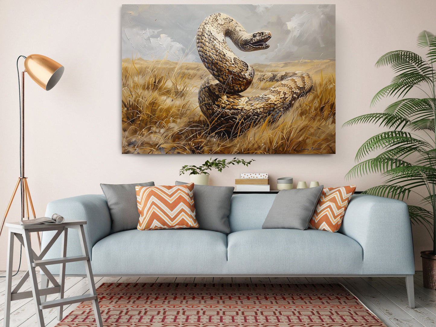 Canvas Print Wall Art – Anaconda Snake Oil Painting Museum Quality Reproduction