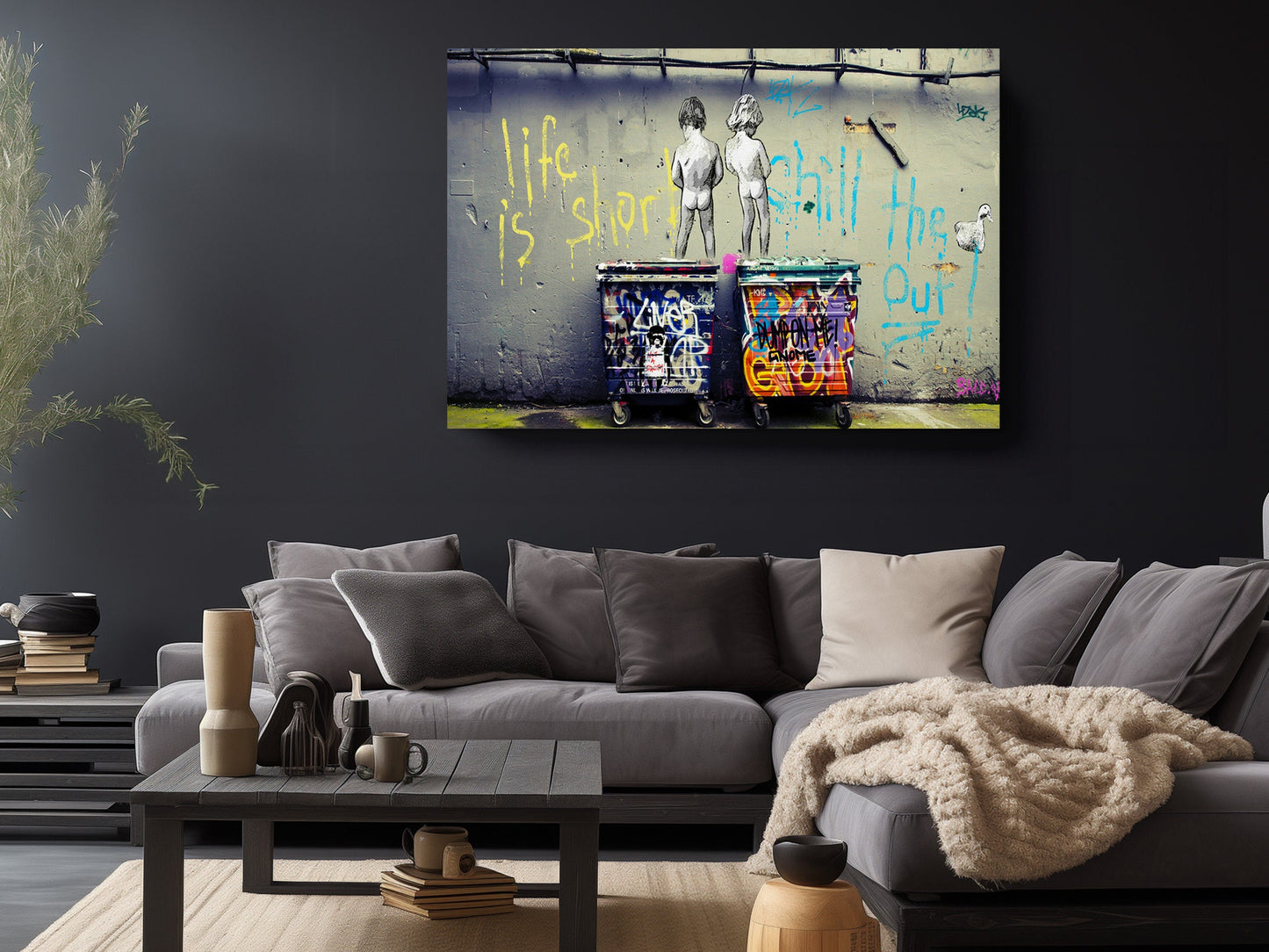 Banksy Canvas Print | Museum Quality Pee Boys Canvas with Urban Art Decor Appeal