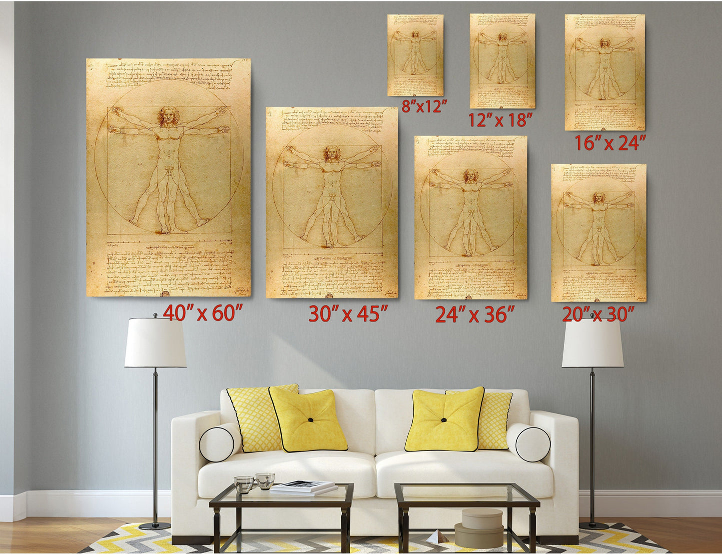 Vitruvian Man Canvas | Museum Quality Canvas Print - Leonardo da Vinci Wall Art