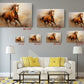 Horse Oil Painting - Galloping Brown Horse Canvas Art Print | Museum Quality