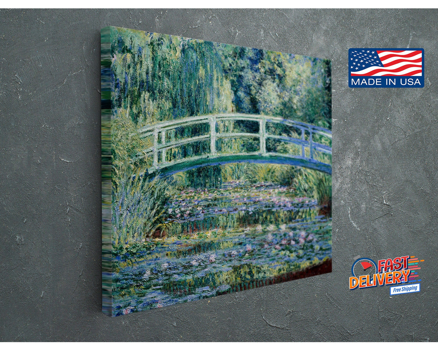 Monet Water Lily Canvas – Modern Impressionist Wall Art | Ready to Hang Print