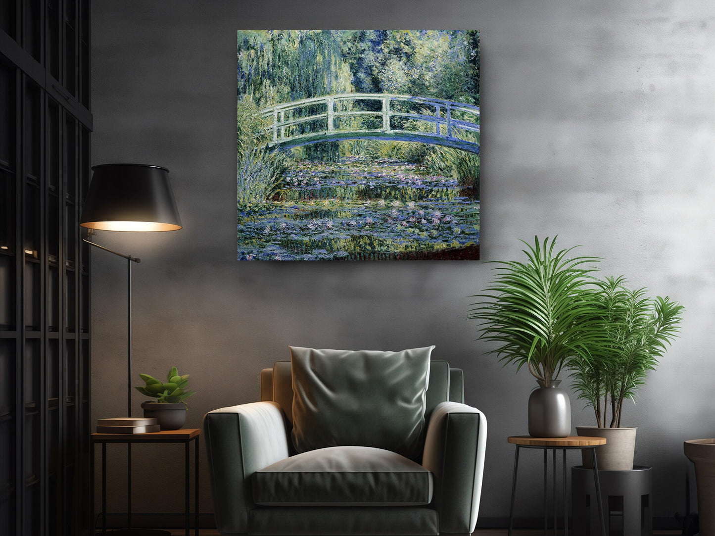 Monet Water Lily Canvas – Modern Impressionist Wall Art | Ready to Hang Print