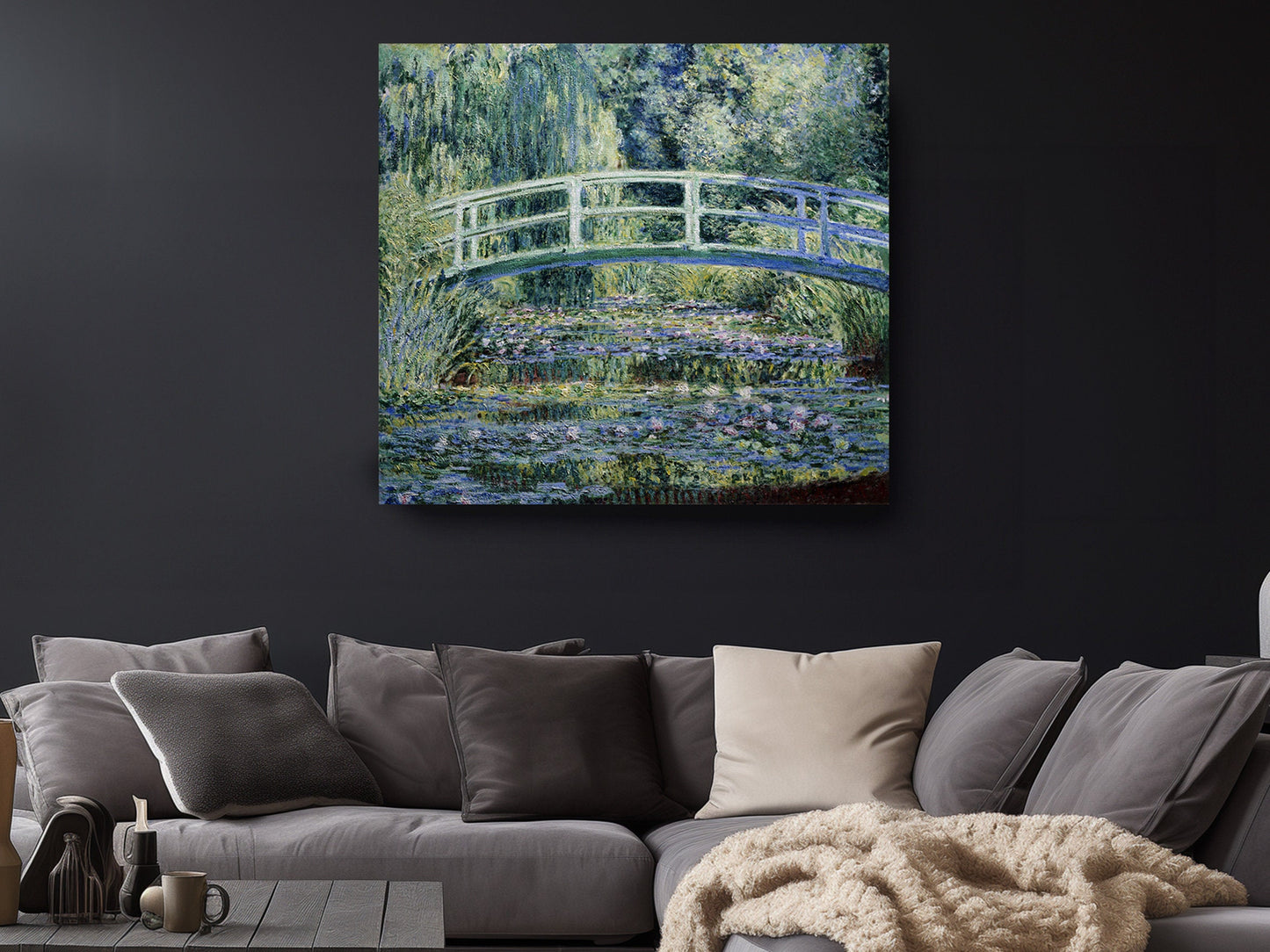 Monet Water Lily Canvas – Modern Impressionist Wall Art | Ready to Hang Print