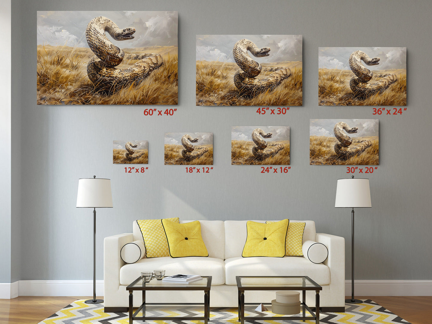 Canvas Print Wall Art – Anaconda Snake Oil Painting Museum Quality Reproduction