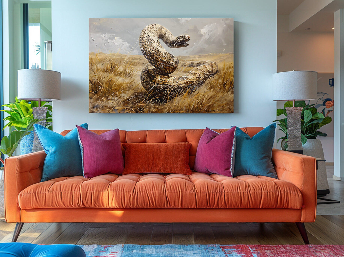 Canvas Print Wall Art – Anaconda Snake Oil Painting Museum Quality Reproduction