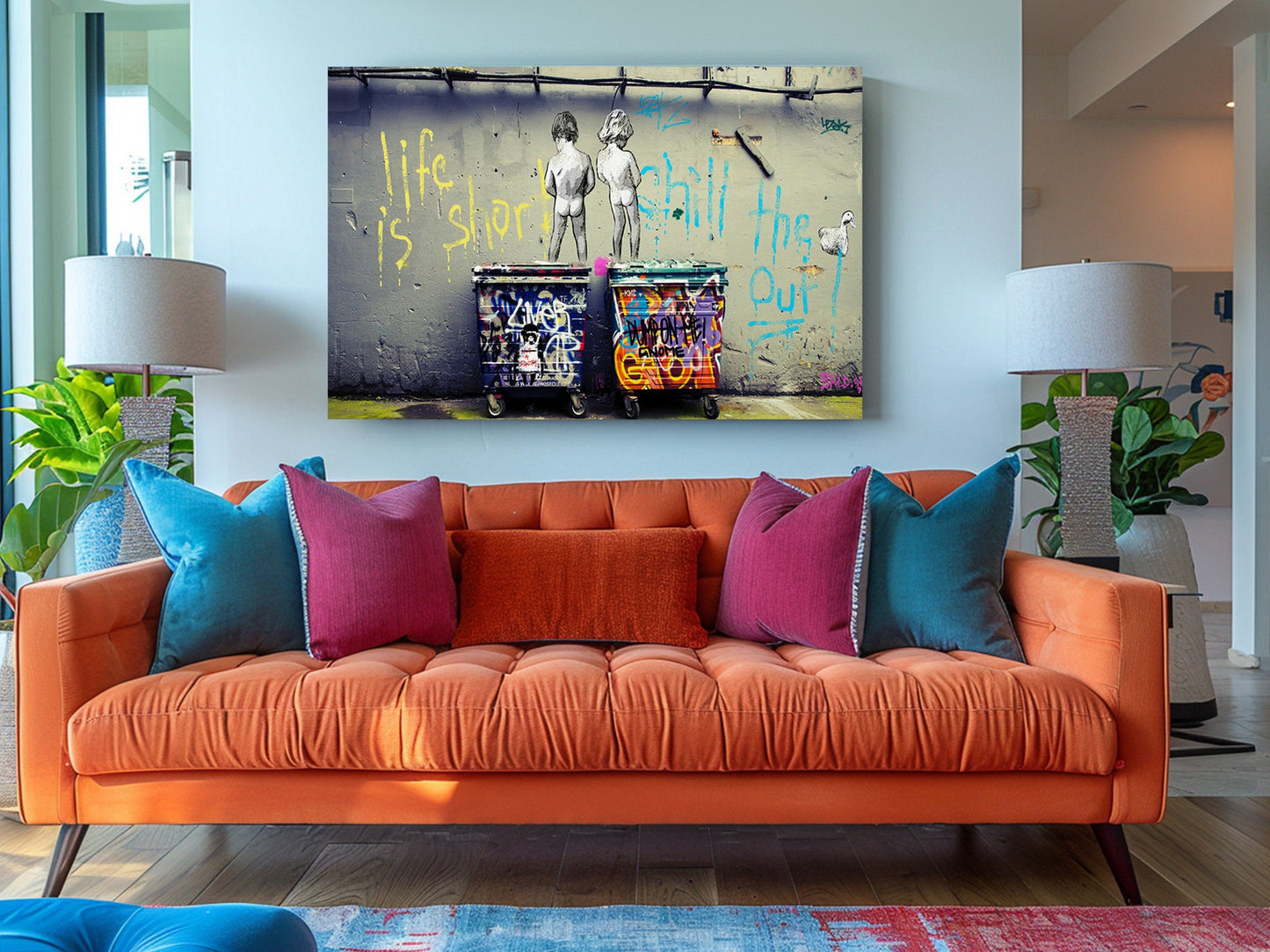 Banksy Canvas Print | Museum Quality Pee Boys Canvas with Urban Art Decor Appeal