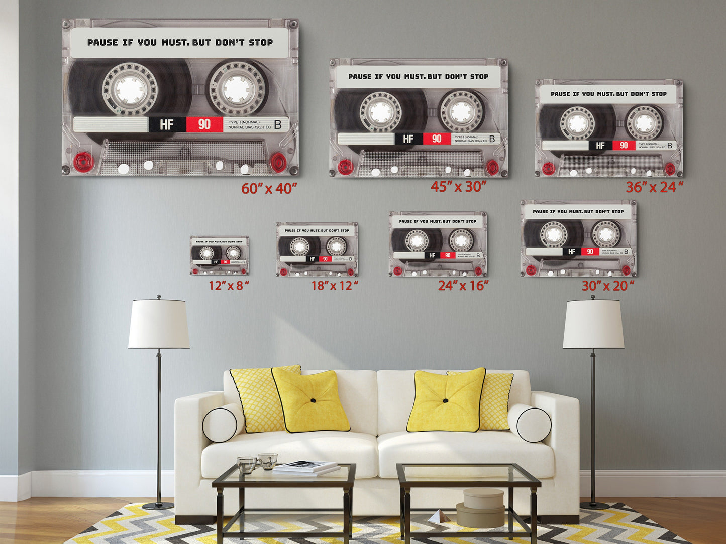 Motivational Canvas Print – Cassette Tape Decor | Inspirational Art Print Wall