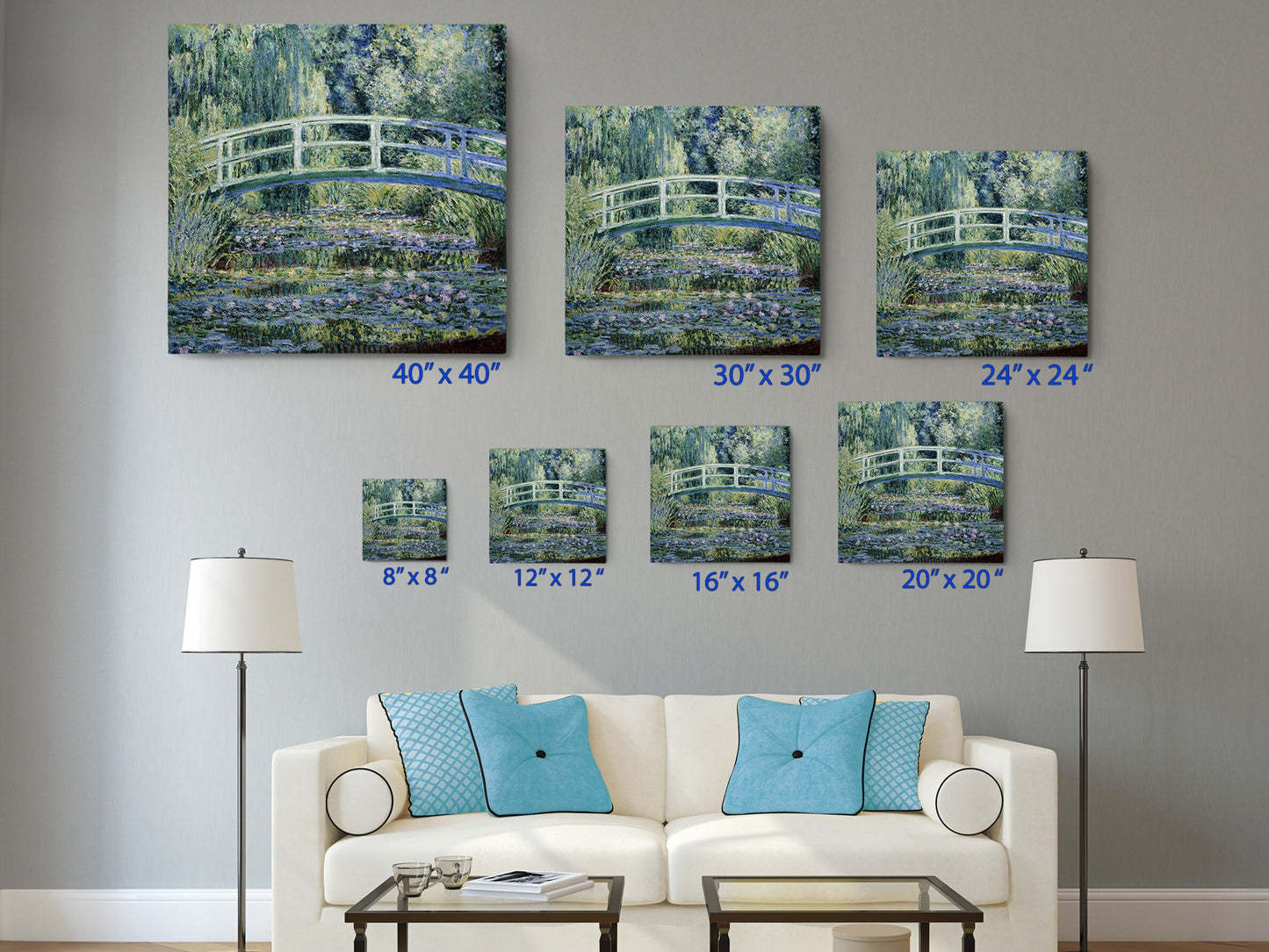 Monet Water Lily Canvas – Modern Impressionist Wall Art | Ready to Hang Print