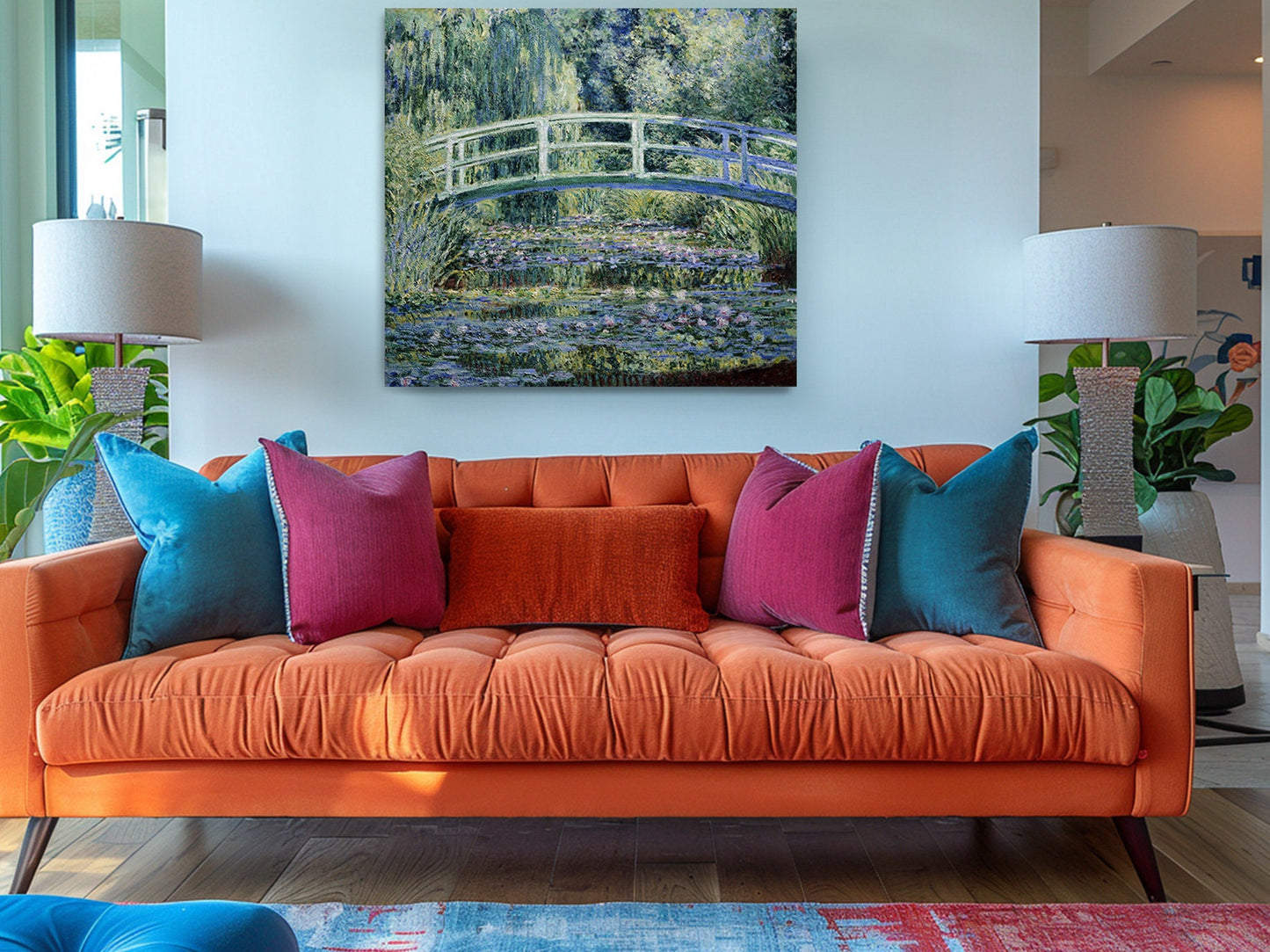 Monet Water Lily Canvas – Modern Impressionist Wall Art | Ready to Hang Print