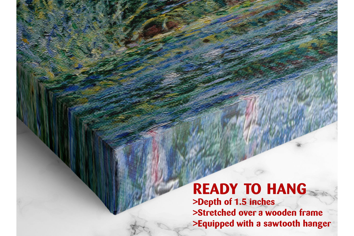 Monet Water Lily Canvas – Modern Impressionist Wall Art | Ready to Hang Print