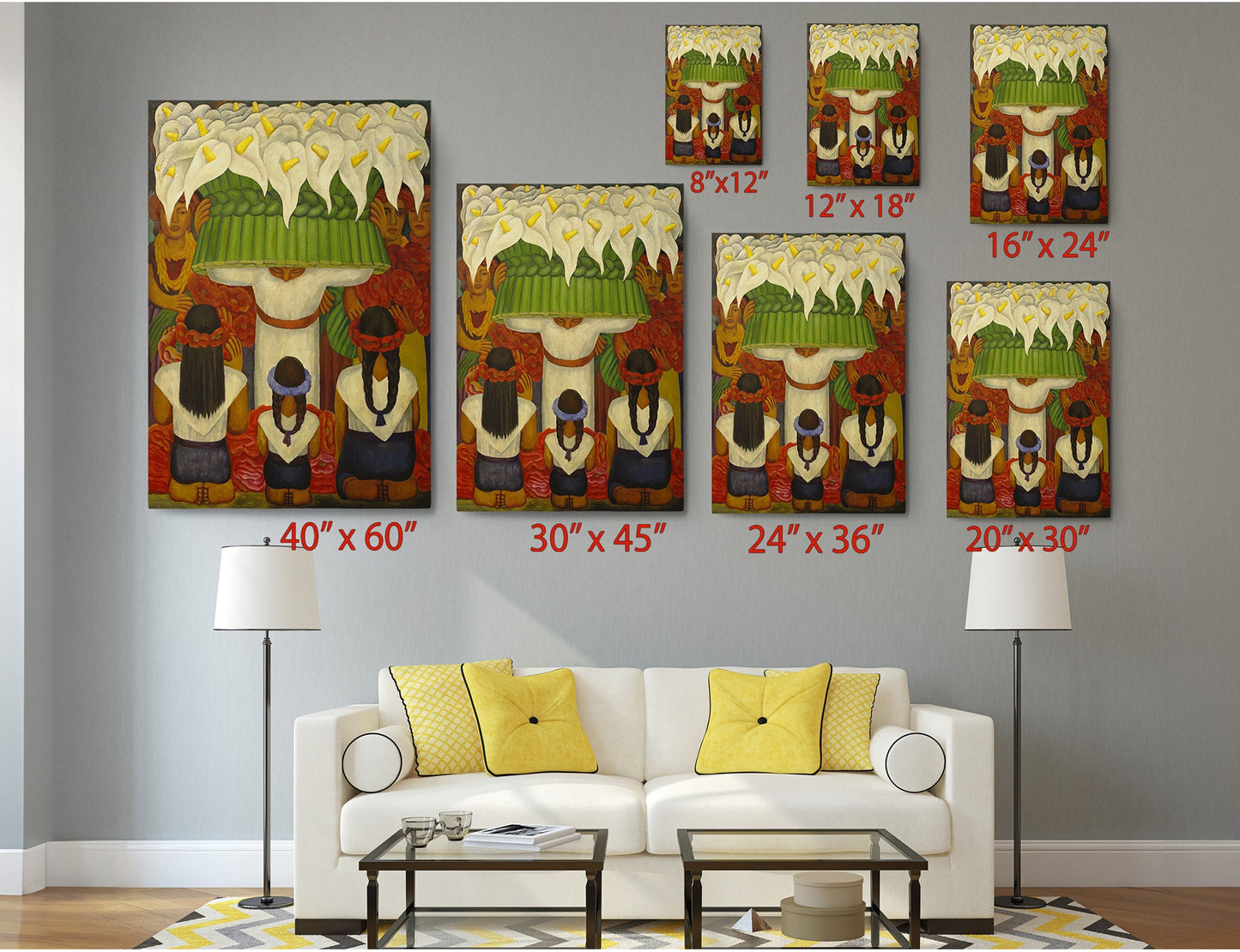 Diego Rivera Canvas Print - Flower Festival Art | Museum Quality Mexican Wall Decor
