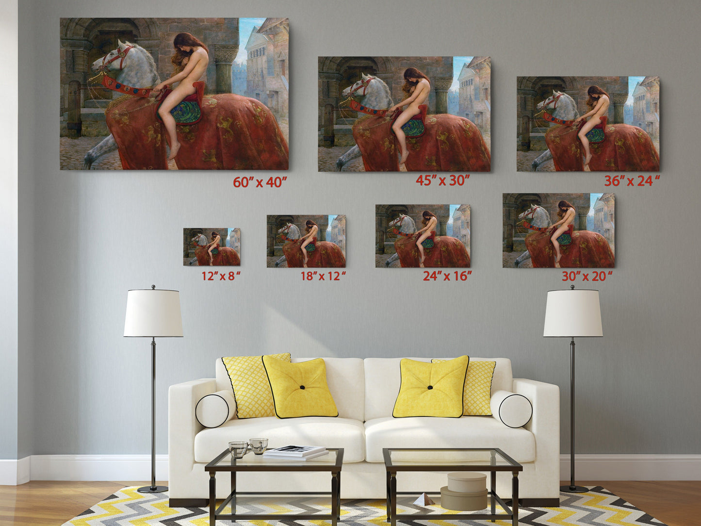 Lady Godiva Painting - John Collier Canvas Wall Art | Museum Quality Print