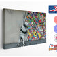 Banksy Canvas Print – Kid Peeking Graffiti Art on Museum Quality Canvas