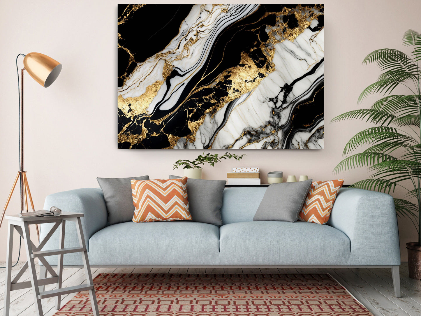 Black Gold Marble Canvas | Contemporary Wall Art - Ready to Hang or Rolled Print