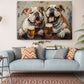 Bulldog Canvas Print - Beer Drinking Dogs Wall Art | Ready to Hang Canvas Decor