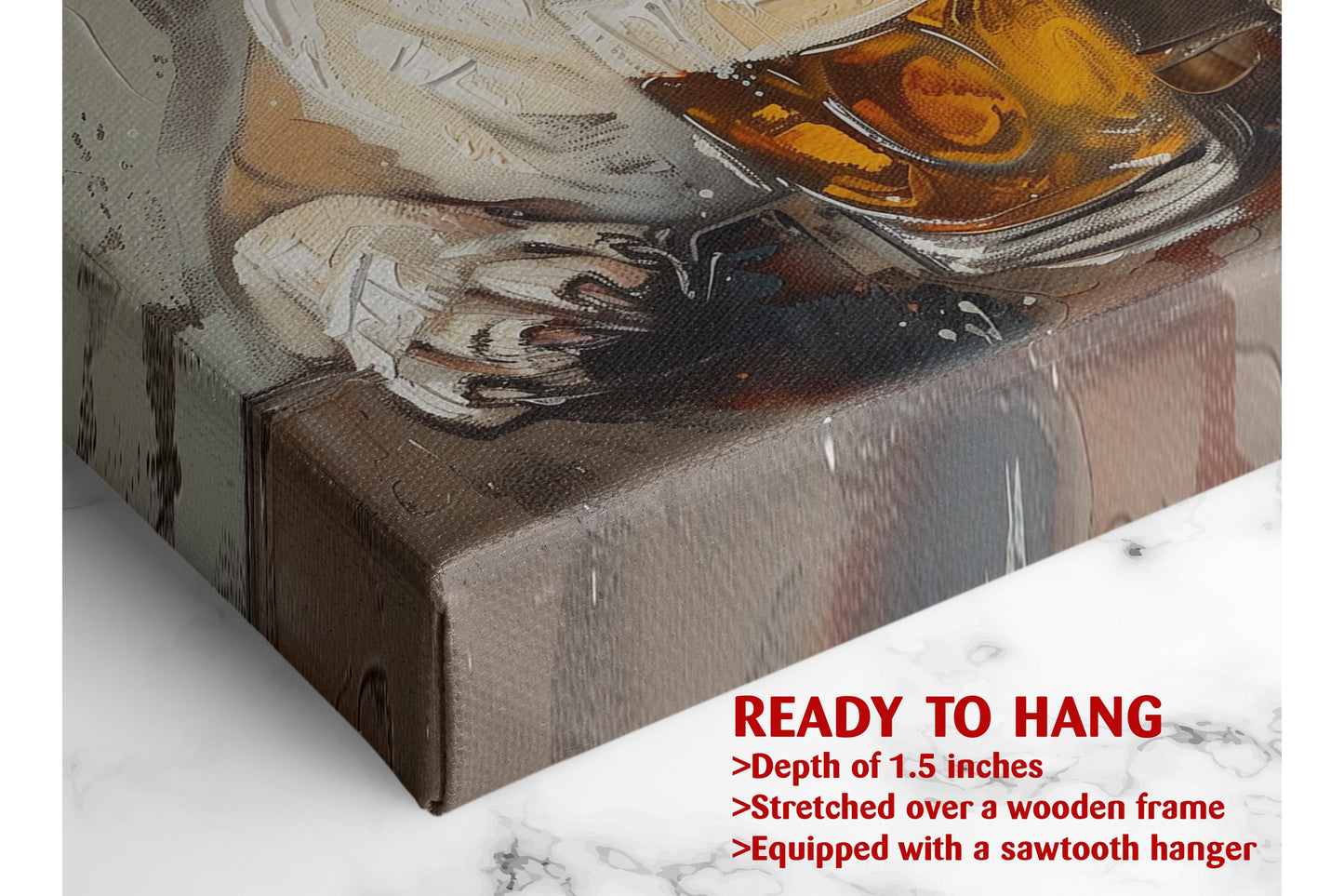 Bulldog Canvas Print - Beer Drinking Dogs Wall Art | Ready to Hang Canvas Decor