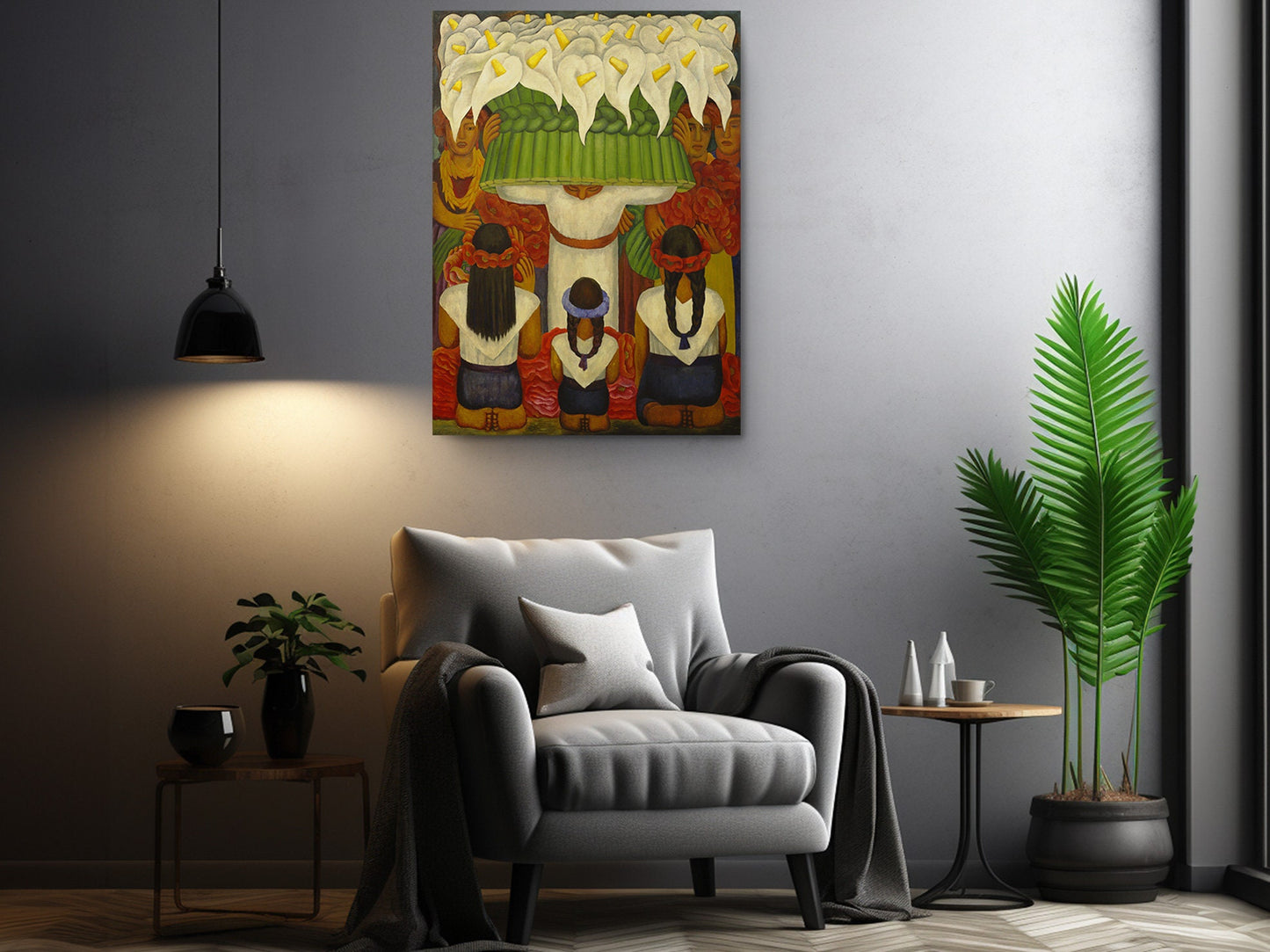 Diego Rivera Canvas Print - Flower Festival Art | Museum Quality Mexican Wall Decor