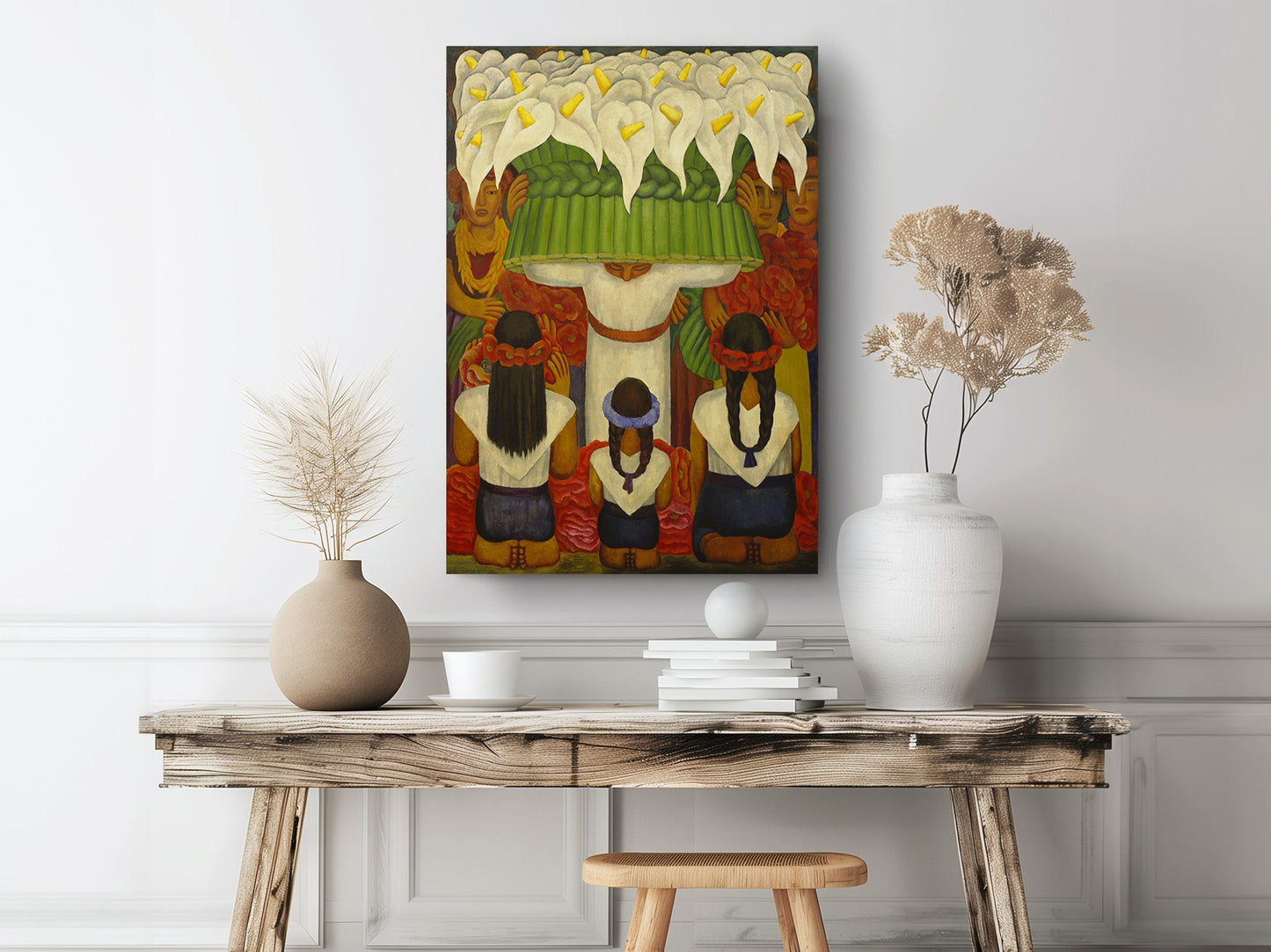 Diego Rivera Canvas Print - Flower Festival Art | Museum Quality Mexican Wall Decor