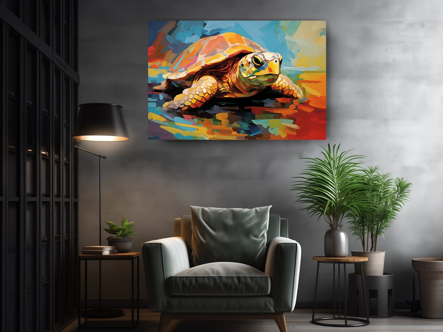 Fauvism Turtle Painting - Colorful Canvas Print | Museum Quality Wall Decor