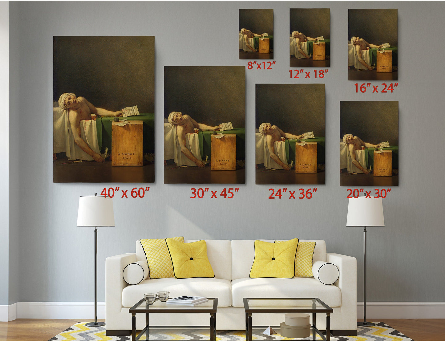 Death of Marat Canvas – Jacques-Louis David Reproduction | Ready to Hang or Rolled