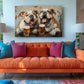 Bulldog Canvas Print - Beer Drinking Dogs Wall Art | Ready to Hang Canvas Decor