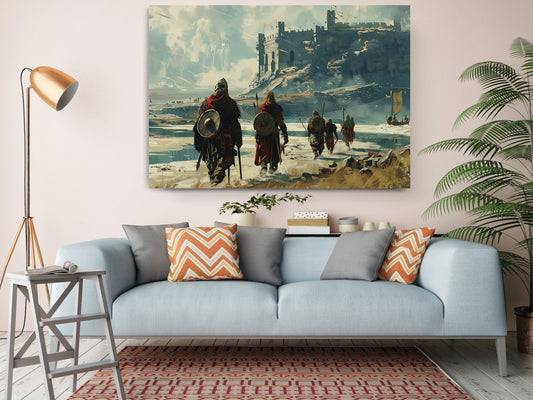 Viking Raid Canvas Print – Historic Wall Art | Ready to Hang or Rolled Canvas