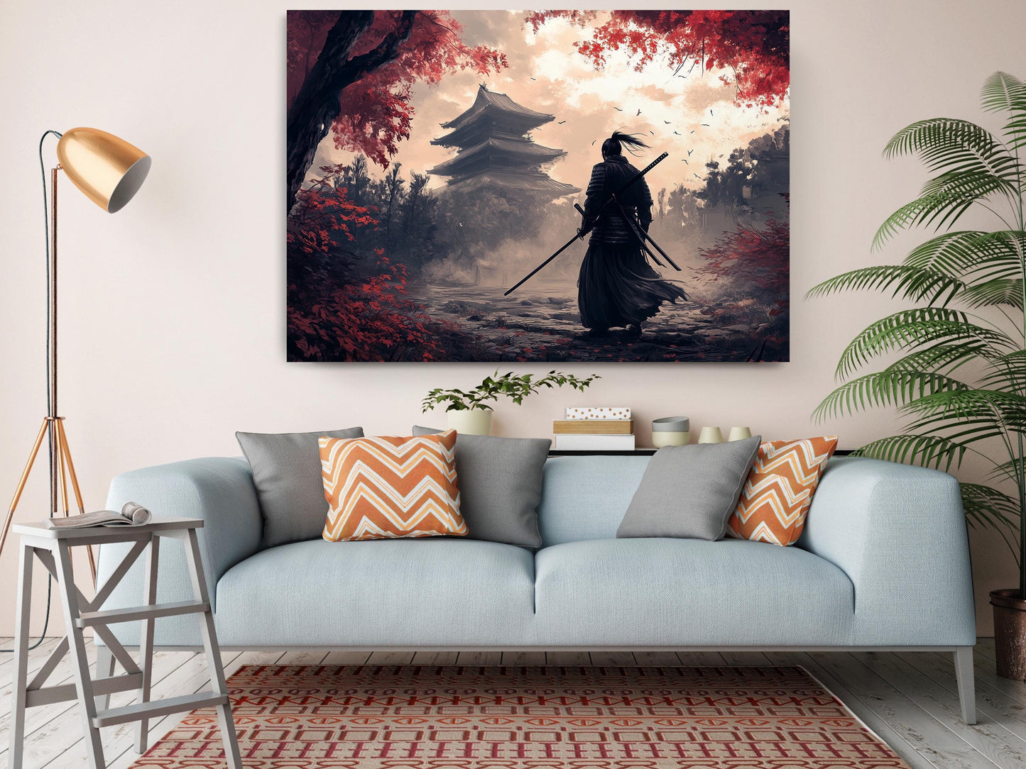 Samurai Canvas Art – Japanese Warrior Print | Ready to Hang or Rolled Canvas